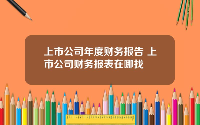 上市公司年度财务报告 上市公司财务报表在哪找